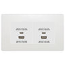BG Evolve Pearlescent White 4G Faceplate with 45W USB A+C Charger Modules by British General (BG-PCDCLEMR4W+EMUSBAC45W)