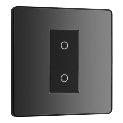 BG Evolve Black Chrome Single Master Touch Dimmer Switch PCDBCTDM1B with 35mm Steel Back Box
