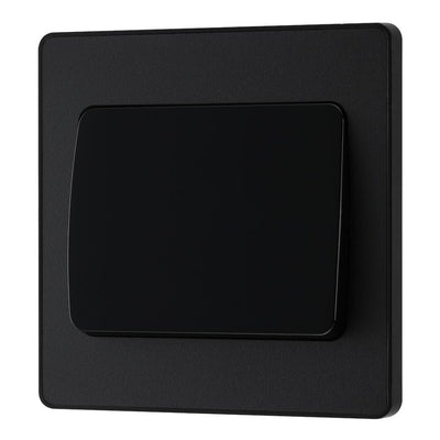 BG Evolve Matt Black 1G Wide Rocker Light Switch PCDMB12WB with 35mm Steel Back Box