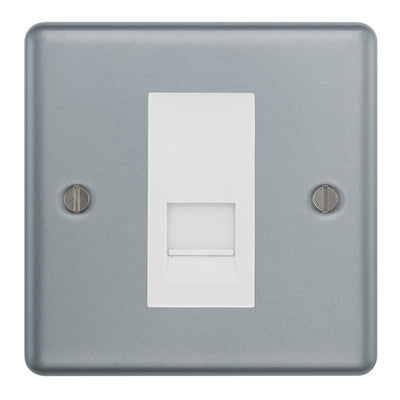 BG Metal Clad Single IDC Secondary Telephone Socket - White Insert