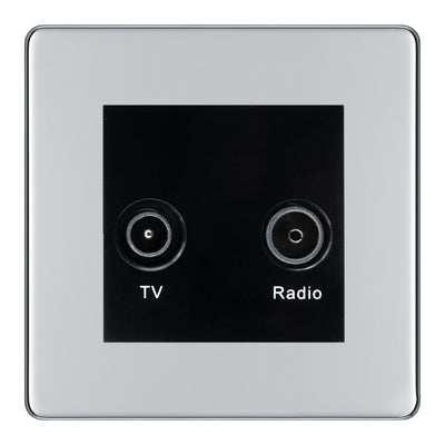BG Screwless Polished Chrome TV & FM Socket FPC66B by BG Nexus (BG-FPC66B)