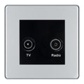 BG Screwless Polished Chrome TV & FM Socket FPC66B