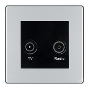 BG Screwless Polished Chrome TV & FM Socket FPC66B by BG Nexus (BG-FPC66B)