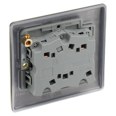 BG Nexus Antique Brass 10A Triple Pole Fan Isolator Switch NAB15 with 35mm Steel Back Box
