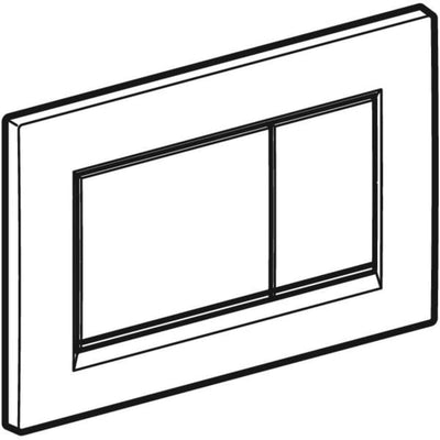 Geberit Sigma20 Square WC Dual Flush Plate - Matt White / White - 115.883.01.1 by Geberit (Geberit-115.883.01.1)