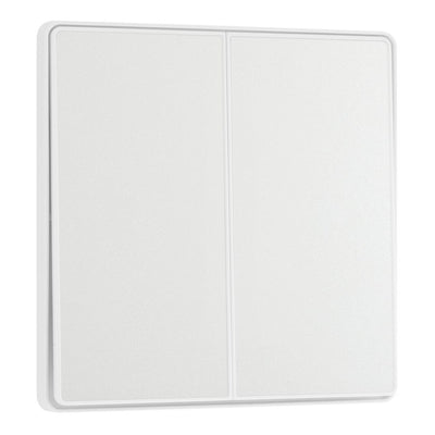 BG Evolve Pearlescent White 2 Gang 2-Way Edge to Edge Rocker Switch PCDCL42EW with 35mm Steel Back Box