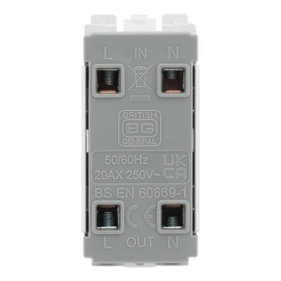 BG RPCDW30 Evolve Grid White 20A 20AX 2 Way 2 Pole Switch Module by British General