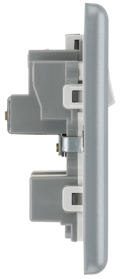 BG MC599 Metal Clad | 1 Gang 15A Switched Round Pin Socket by British General (BG-MC599)
