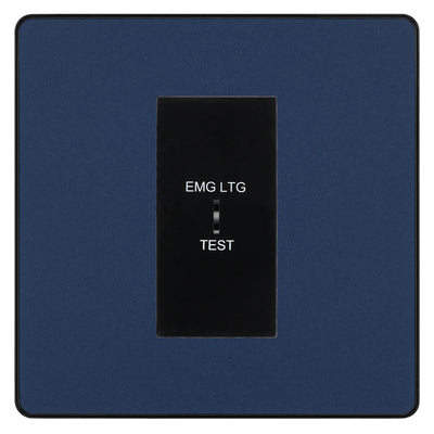 BG Evolve Matt Blue 20AX 2 Way Emergency Lighting Test Key Switch - Key Included - Black Insert