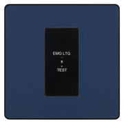 BG Evolve Matt Blue 20AX 2 Way Emergency Lighting Test Key Switch - Key Included - Black Insert