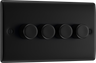 BG NFB84 Nexus Metal Matt Black 4 Gang 200W 2 Way Push On-Off Intelligent LED Dimmer Switch by British General (BG-NFB84-Shopify-SA_1)