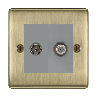 BG Nexus Metal Antique Brass TV & Satellite Socket NAB65G by British General (BG-NAB65G)