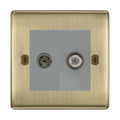 BG Nexus Metal Antique Brass TV & Satellite Socket NAB65G