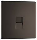Newlec British General FBNBTM1 Nexus Flatplate Screwless Black Nickel 1 Gang Master Telephone Socket