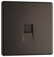 Newlec British General FBNBTM1 Nexus Flatplate Screwless Black Nickel 1 Gang Master Telephone Socket by Newlec (NEWLEC-BG-FBNBTM1-Shopify_1)