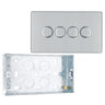 BG Screwless Polished Chrome 200W 2 Way Quadruple Trailing Edge Dimmer Switch FPC84 with 25mm Steel Back Box by British General (BG-FPC84+HGS04)