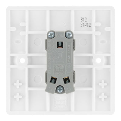 BG Nexus Single 2 Way Light Switch 1 Gang 10AX White & 32mm Pattress Back Box