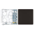 BG Screwless Black Nickel Single Blank Plate FBN94 with 35mm Steel Back Box