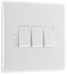 BG 843 Moulded Round Edge | White | 3 Gang 10AX 2 Way Plate Switch by British General (BG-843)