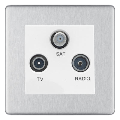 BG Nexus Screwless Brushed Steel TV/FM/SAT Socket FBS67W by BG Nexus (BG-FBS67W)