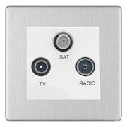 BG Nexus Screwless Brushed Steel TV/FM/SAT Socket FBS67W by BG Nexus (BG-FBS67W)