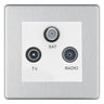 BG Nexus Screwless Brushed Steel TV/FM/SAT Socket FBS67W by BG Nexus (BG-FBS67W)