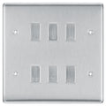 BG Brushed Steel 6 Gang Engraved Custom Labelled Appliance Grid Switch