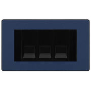 BG Evolve Matt Blue 3 Gang IDC Secondary Telephone Socket - Black Insert by British General (BG-PCDDBBTS3B)