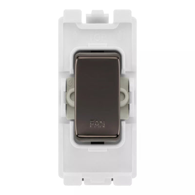 BG RRFNBN Black Nickel 20 Amp Double Pole Appliance Grid Switch Labelled Fan
