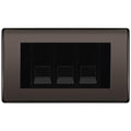 BG Nexus Black Nickel 3 Gang IDC Secondary Telephone Socket - Black Insert