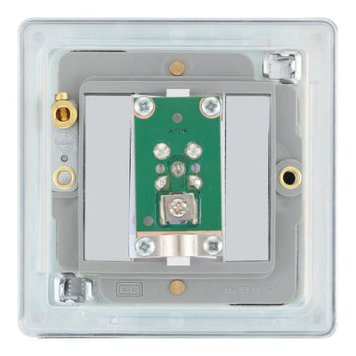 BG Screwless Polished Chrome 1 Gang Satellite Socket FPC64 with 35mm Steel Back Box