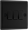 BG NFB43 Nexus Metal Matt Black 3 Gang 20A 16AX 2 Way Plate Switch by British General (BG-NFB43-Shopify-SA_1)