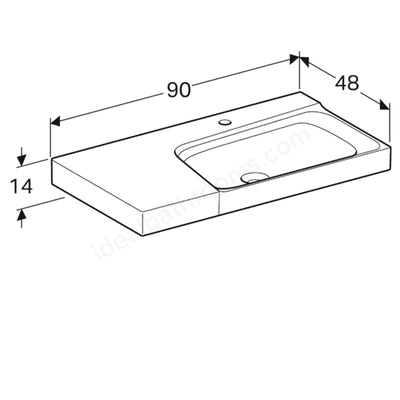 Geberit XenoSemi Recessed Basin 1 Tap Hole - 500.535.01.1 by Geberit (Geberit-500.535.01.1)