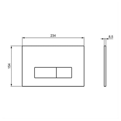 Ideal Standard Oleas P2 Pneumatic Dual Flushplate - Brushed Chrome - R0119JG