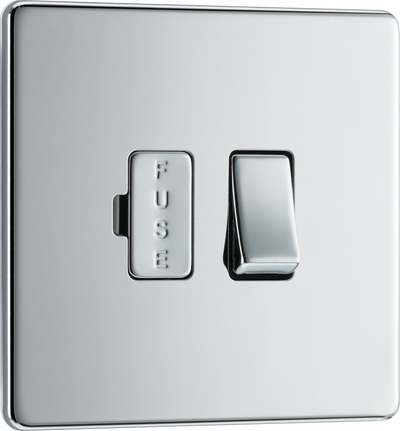 BG Electrical FPC50 Nexus Screwless Flat-Plate Switched Fused Connection Spur Unit Polished Chrome 13A