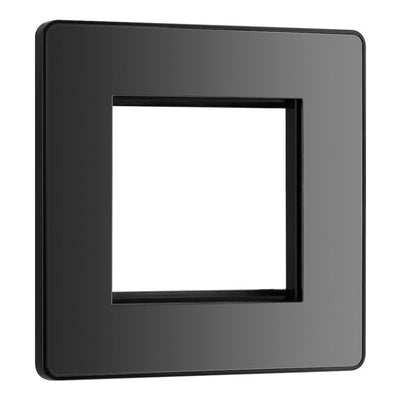 BG Evolve Black Chrome Double Secondary Telephone Socket, Screw Terminal - Black Insert