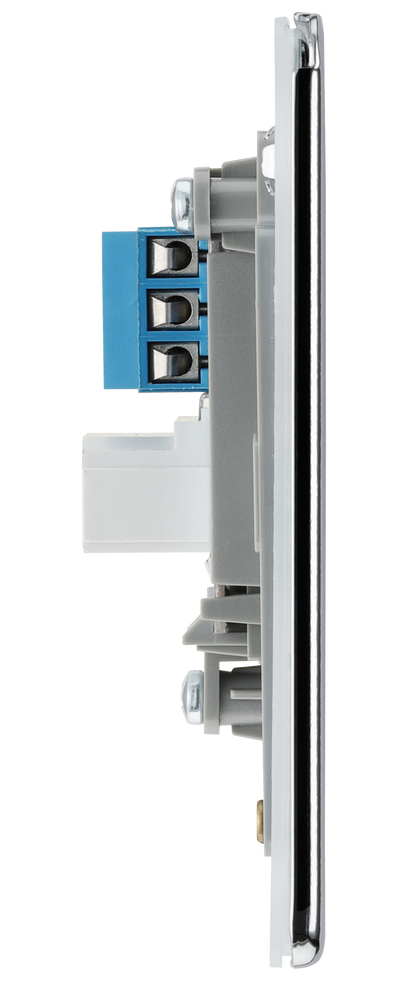 BG Electrical FPCBTS1 Nexus Screwless Flat-Plate Single Slave Telephone Socket Polished Chrome