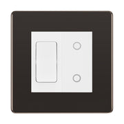 BG Black Nickel Screwless 2 Gang Custom Switch 1x 2 Way Switch 1x Master Touch Dimmer White Inserts by British General (BG-SL-BN-2G-1x-2WAY-SWITCH-1x-MTD-WI)