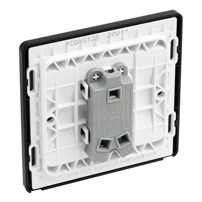 BG Evolve Matt Grey 20A 16AX Single Light Switch PCDMG12B with 25mm Steel Back Box