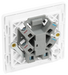PCDCL54W Back - This Evolve pearlescent white 13A fused and unswitched connection unit from British General provides an outlet from the mains containing the fuse, ideal for spur circuits and hardwired appliances