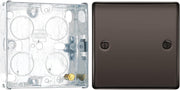 BG Nexus Black Nickel Single Blank Plate NBN94 and 25mm Steel Back Box by British General (BG-NBN94+HGS02)