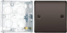 BG Nexus Black Nickel Single Blank Plate NBN94 and 25mm Steel Back Box by British General (BG-NBN94+HGS02)