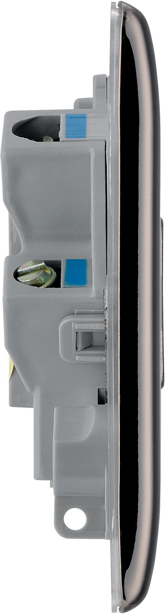 NBN54 Side - This 13A fused and unswitched connection unit from British General provides an outlet from the mains containing the fuse ideal for spur circuits and hardwired appliances.