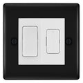 BG Nexus Metal Matt Black 20A Double Pole Switch & 13A Fused Spur Plate | White Insert