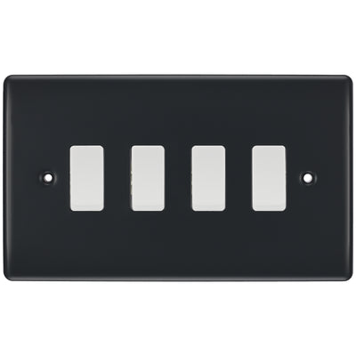 BG Part M 4 Gang Light Switch in Double Format Custom Grid by British General