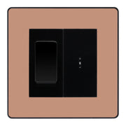 BG Evolve Polished Copper 20A Secret Key Switch with 20A Double Pole Switch - Black Insert