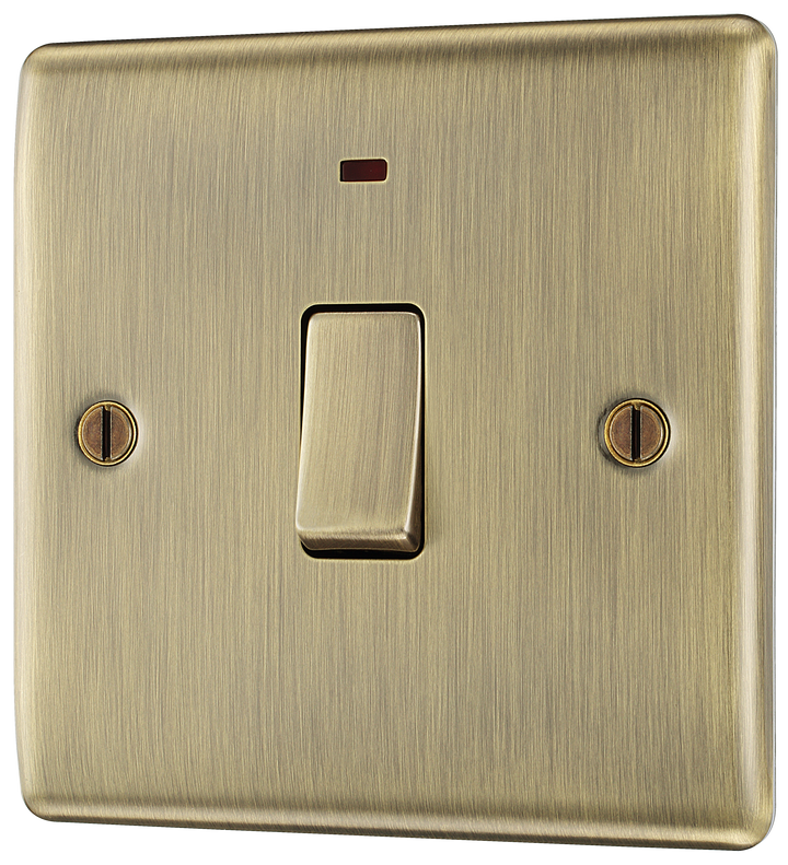 NAB31 Front - This 20A double pole switch with indicator from British General has been designed for the connection of refrigerators water heaters, central heating boilers and many other fixed appliances.