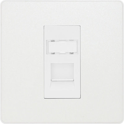 Switches: BG Evolve Pearlescent White Screwless Switches & Sockets White Insert Full Range PCDCL12W - Single Light Switch 20A by British General (BG-EVOLVE-PEARLESCENT-WHITE-PCDCL12W)