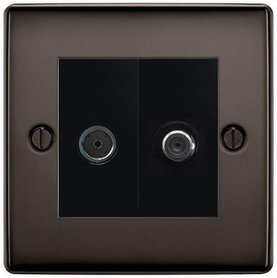 BG Nexus Metal Black Nickel TV & Satellite Socket NBN65B by British General (BG-NBN65B)