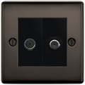 BG Nexus Metal Black Nickel TV & Satellite Socket NBN65B